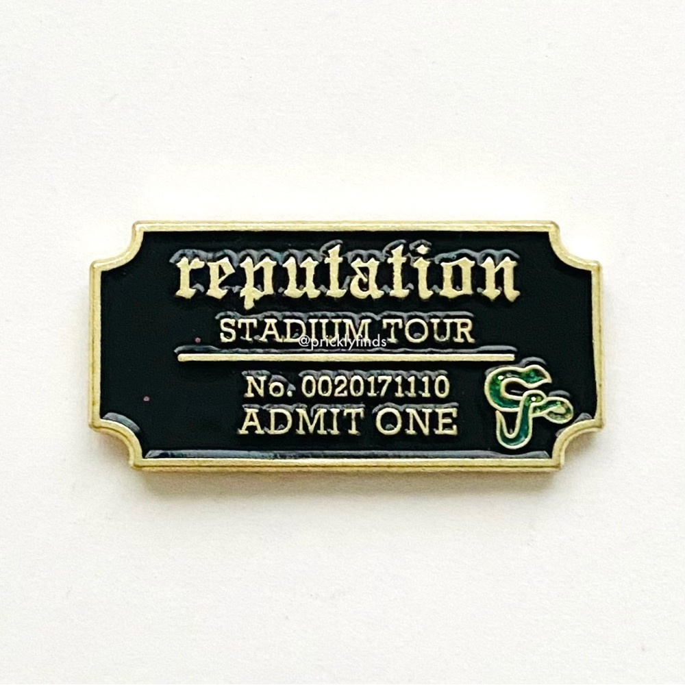 8/$40 Reputation Stadium Tour Admission Ticket Enamel Pin